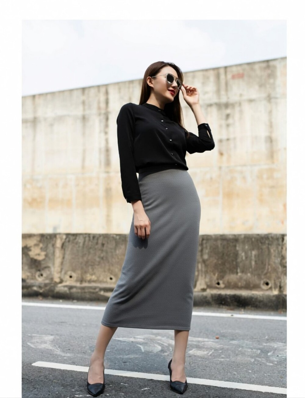 4/$25 Deal! Long Gray Knit Sweater Skirt